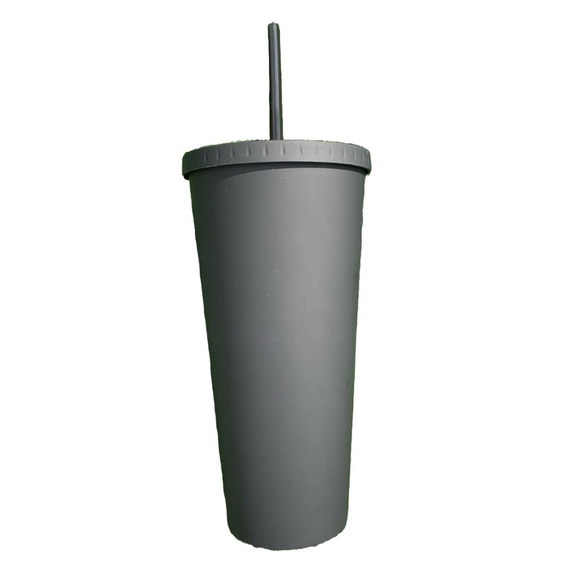 Black Tumbler with Straw - Picture 1 of 2
